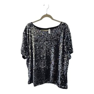 - Sequin Black Top